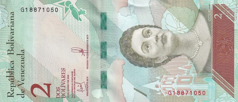 2 Bolivares - Josefa Camejo - Loriquet Parc Morrocoy - 2018 - SÃ©Rie G - P.New