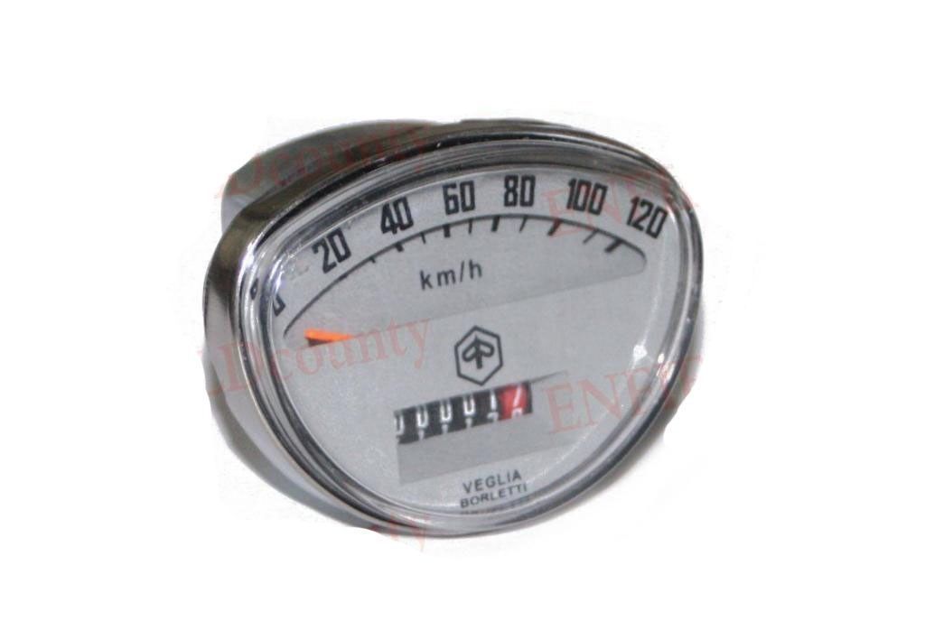 Vespa Veglia Piaggio Logo 120 Kph Grey Face Speedometer Super Rally VMA 