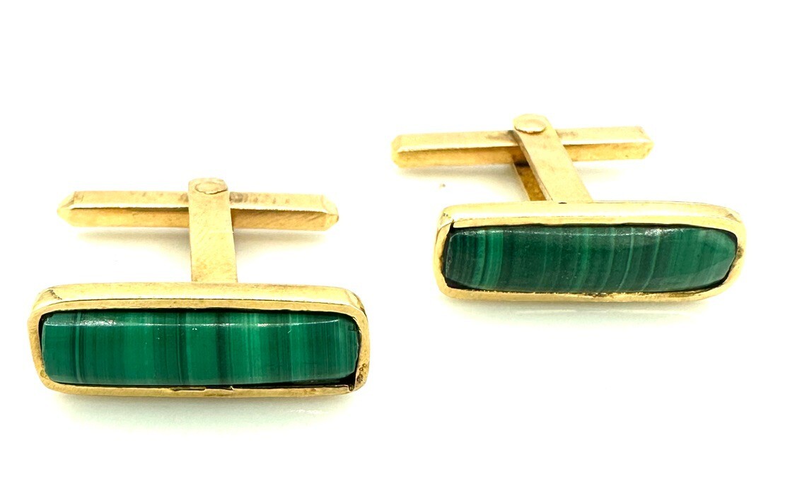 Cartier マラカイトカフリンクス Cartier マラカイトカフリンクス Cartier 18K Yellow Gold