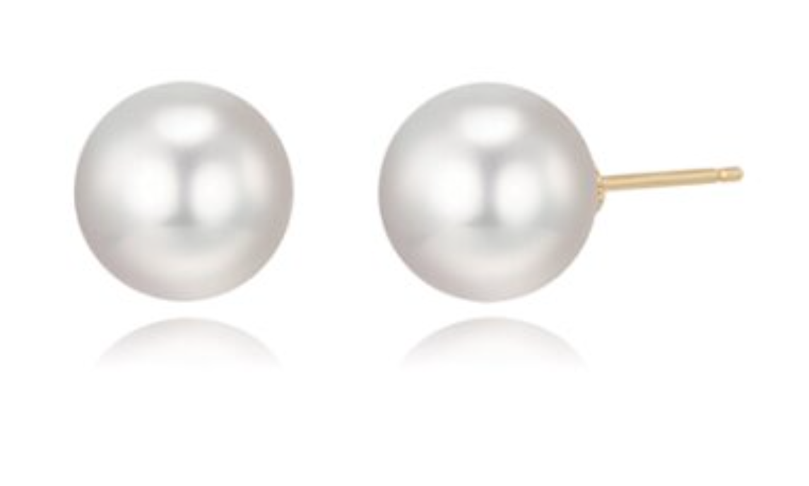 StoneHenge 14K Pearl Earrings P1312 Silver 925 Cubic Crystal