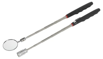 Siegen Telescopic Magnetic LED Pick-Up Tool & Inspection Mirror Set 2pc