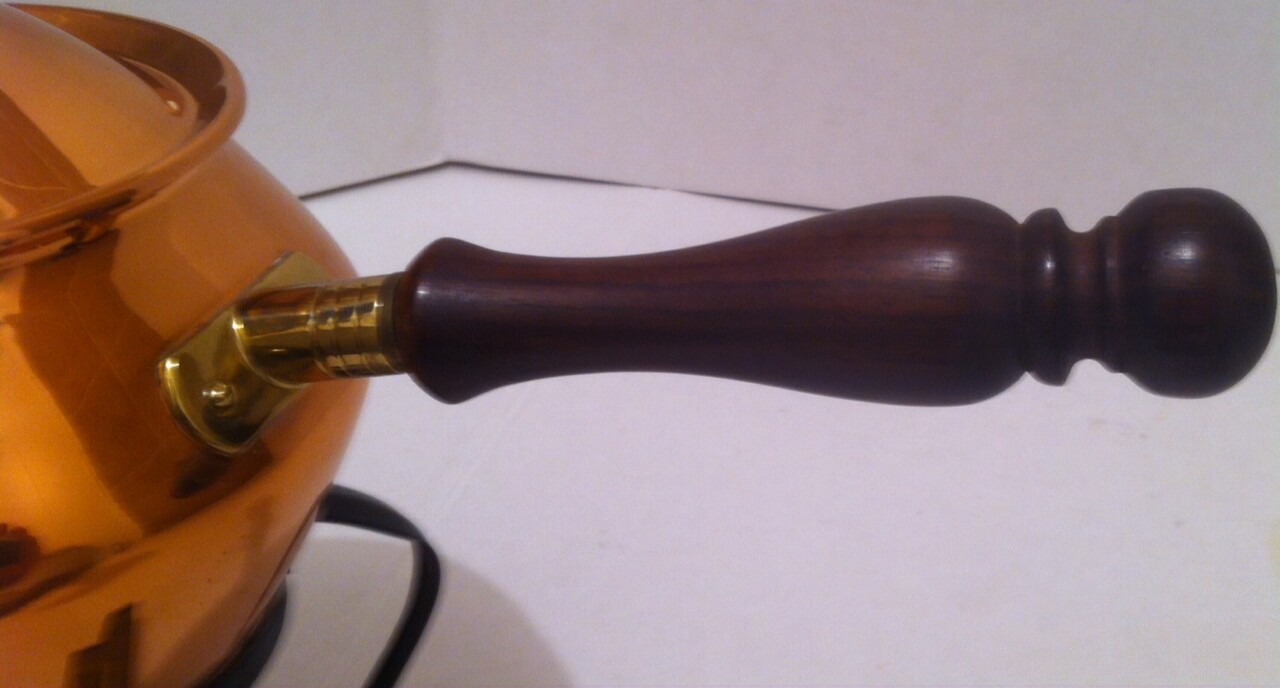 Vintage Metal Copper, Brass and Wood Pan, 13