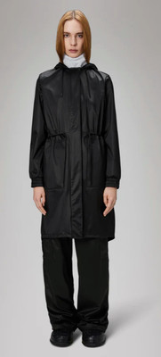 New Rains Women's String Waterproof Jacket Black Size Large