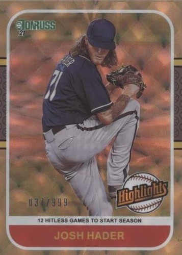 2021 Panini Donruss - Josh Hader #HI10