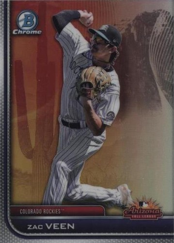 Zac Veen Colorado Rockies Signed 2021 Bowman Chrome Red Atomic