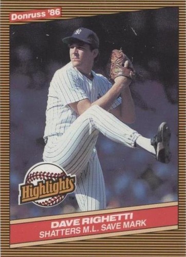 1986 Donruss Highlights - Dave Righetti #52