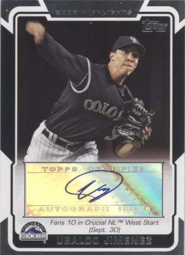 2008 Topps - Ubaldo Jimenez #HA-UJ