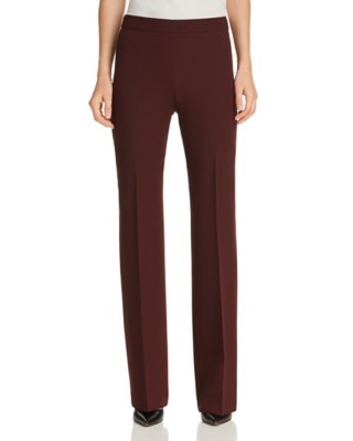 

НОВЫЙ HUGO BOSS Red Mulberry Tulea с боковой молнией Карьерный костюм со складками Брюки Брюки, Красный