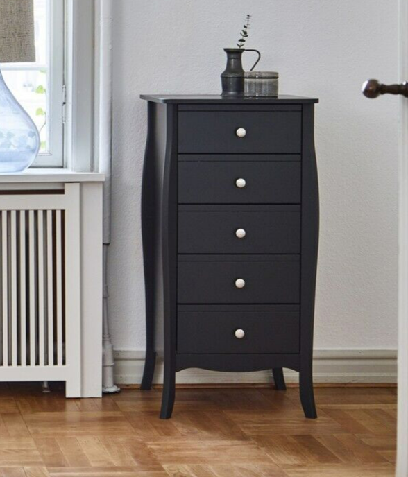 STEENS BAROQUE FRENCH STYLE TALLBOY TALL NARROW 5 DRAWER CHEST OF