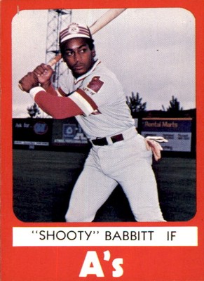 1980 Ogden A's TCMA #21 Shooty Babbitt Oakland Berkeley California Baseball Card