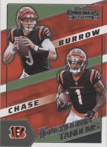 2022 Panini Contenders Ja'Marr Chase Joe Burrow #TDT-CIN
