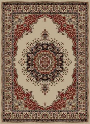 Ivory Petals Flowers Oriental Area Rug Medallion Scrolls Ovals Persien Carpet