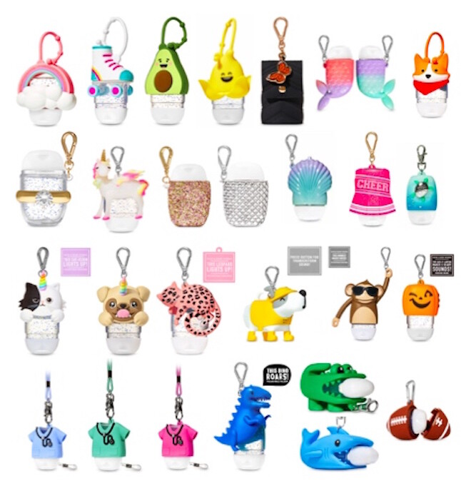 NEW Bath and Body Works Pocket Hand Gel Holder Keychain Only Various - Your Pick