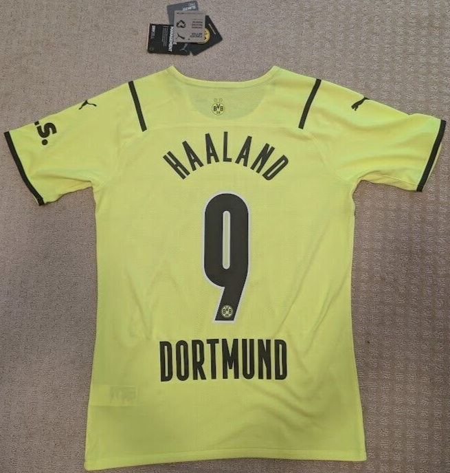 2021-22 Borussia Dortmund Authentic Home Neon Yellow Haaland