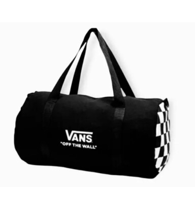 Vans Family Exclusive Black Checkerboard Check Duffel Bag Limited Canvas NEW