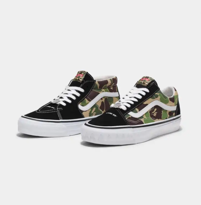 Pre-owned Vans X Bape Sk8-mid Reissue 83 Lx, Black (100% Authentic)