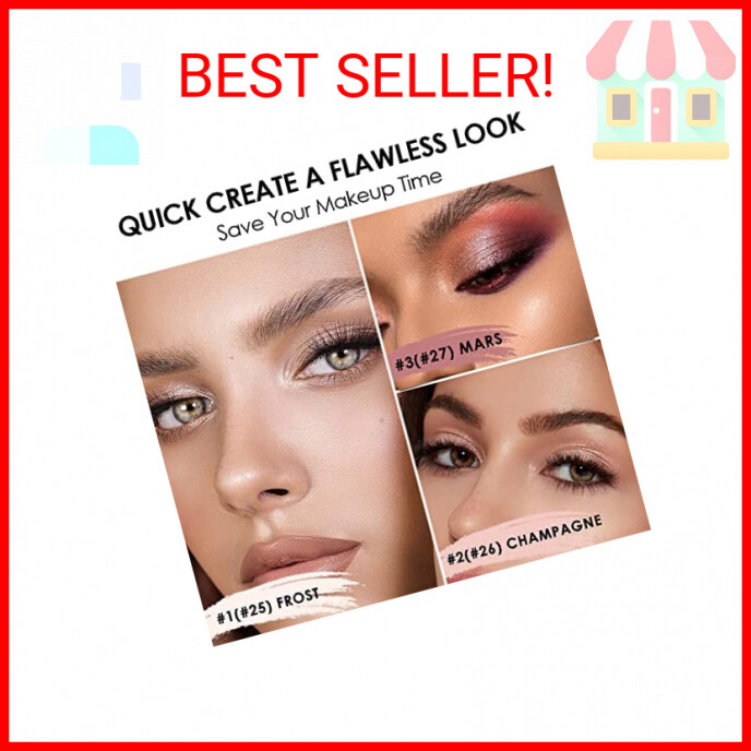 FOCALLURE (3 Pcs 2 in 1 Eyeshadow and Eyeliner Pen, Waterproof Eye Shadow Pencil