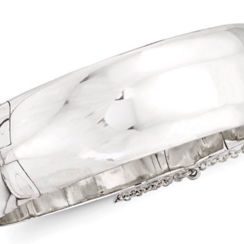Pre-owned Roxx Fine Jewelry Bangle Bracelet In .925 Sterling Silver 20mm Wide Polished Cuff Hinged Bangle