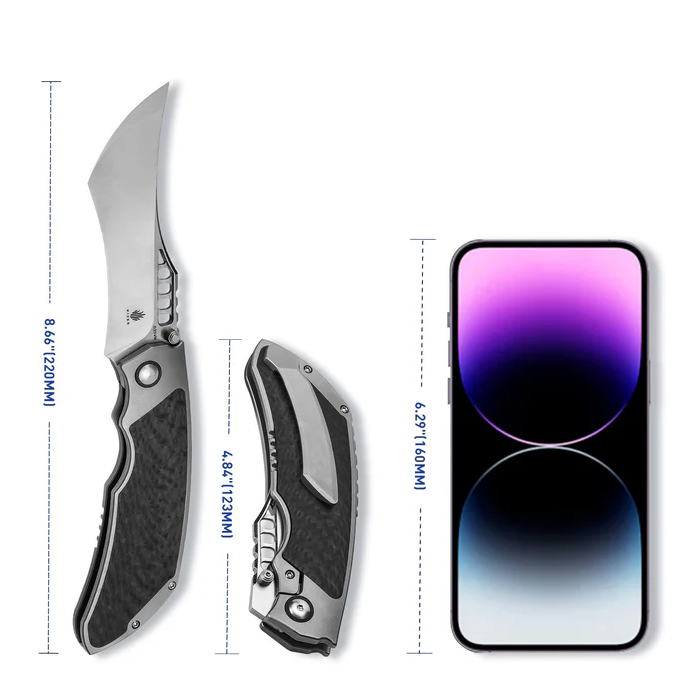 Kizer Huntsmen Folding Knife S35VN Blade Titanium+Carbon Fiber Handle Ki4642A1