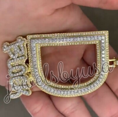 Pre-owned Nsg 2.5ct D/vvs Moissanite Men's D Block Customize Letter Initial Pendant 925 Silver In White