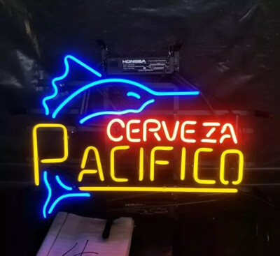 Cerveza Pacifico Swordfish Beer Neon Sign 17''x14'' Lamp Light Bar Glass Club SY