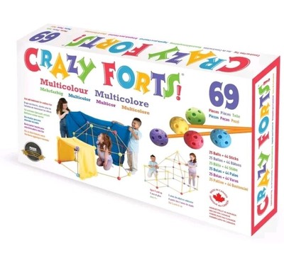 Crazy Forts - 69 Piece Multicolor Fort Building Kit for Kids