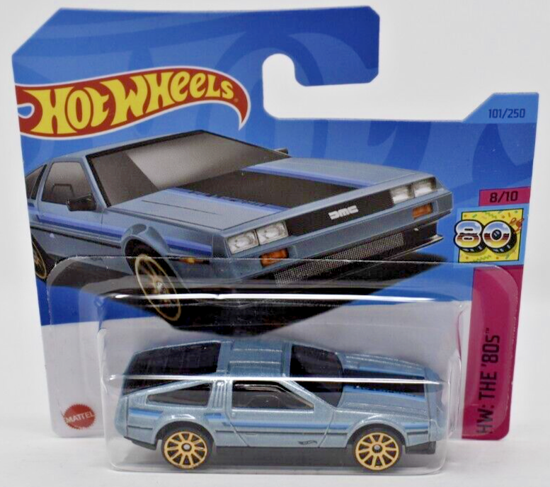 Hot Wheels 101/2023 DMC DeLorean blue short card 101/250. 1/64 HW Die 80er