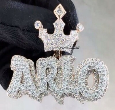 Pre-owned Nsg 0.99 Ct Genuine Moissanite Customization Layered Name Charm Pendant 925 Silver In White