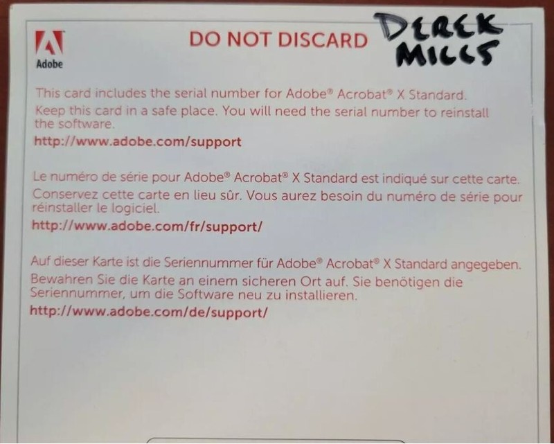 Adobe Acrobat X Standard Serial Number Only for Windows