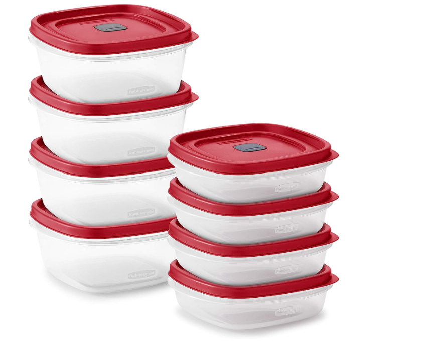 New!! Rubbermaid 16-Piece Food Storage Set, Red, Microwave/Dishwasher Safe.