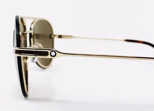 Pre-owned Montblanc Mont Blanc Sunglasses 717 S 32g Gold Zeiss Lens 59•17•140 With Case In Brown