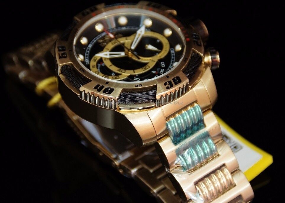 Pre-owned Invicta 50mm Speedway Viper Gen Iii Chronograph 18k Gt Stainless Steel Watch ModeSens Invicta Men