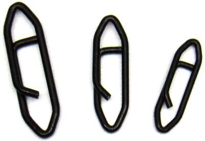 Harmony Fishing Stealth Clips (25 Pack) [Black Stainless] Quick Snaps For Lures