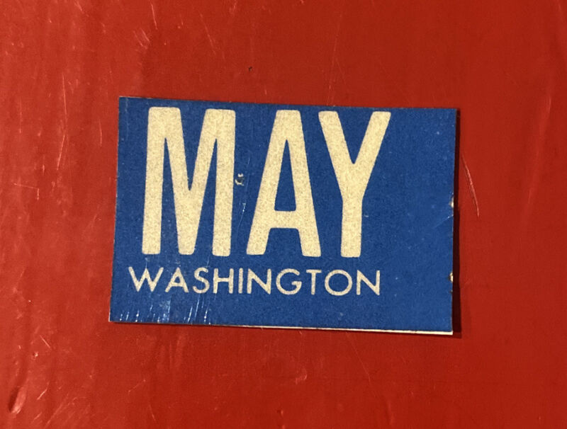 Nice Vintage Original May Month Tag For 1977-1992 Washington License Plates