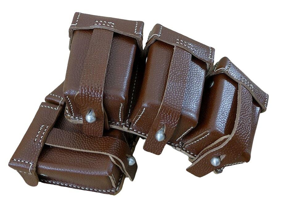 WW1 ドイツ軍 兵用ベルト Gew98弾薬ポーチ Amazon.com : German WWI Gewehr 98 Brown Leather Ammunition