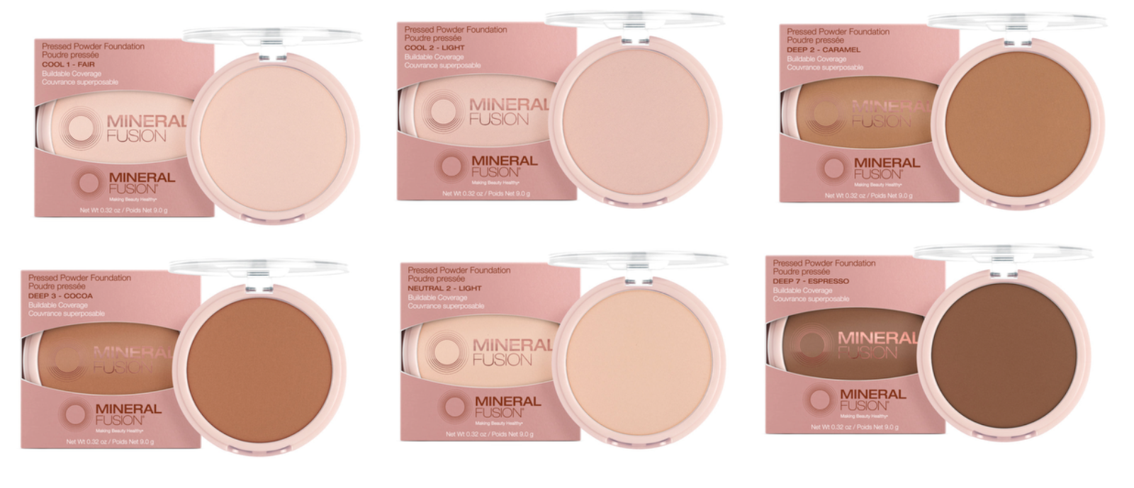 Mineral Fusion Pressed Powder Foundation (New In Box) - 0.32 oz - Various Shades