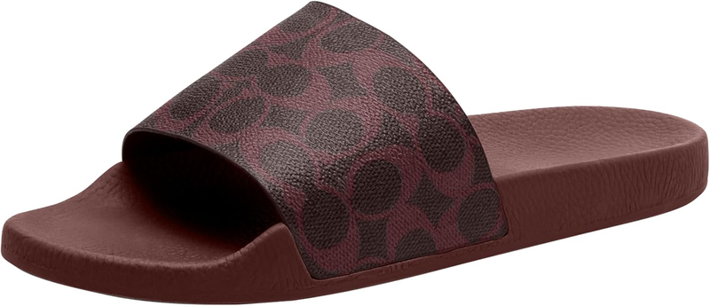 COACH Women's Udele Coated Canvas Slides