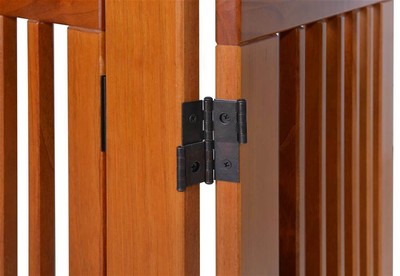 3-Panel Medium Expansion Pet Gate with Door in Cappuccino [ID 3458408]