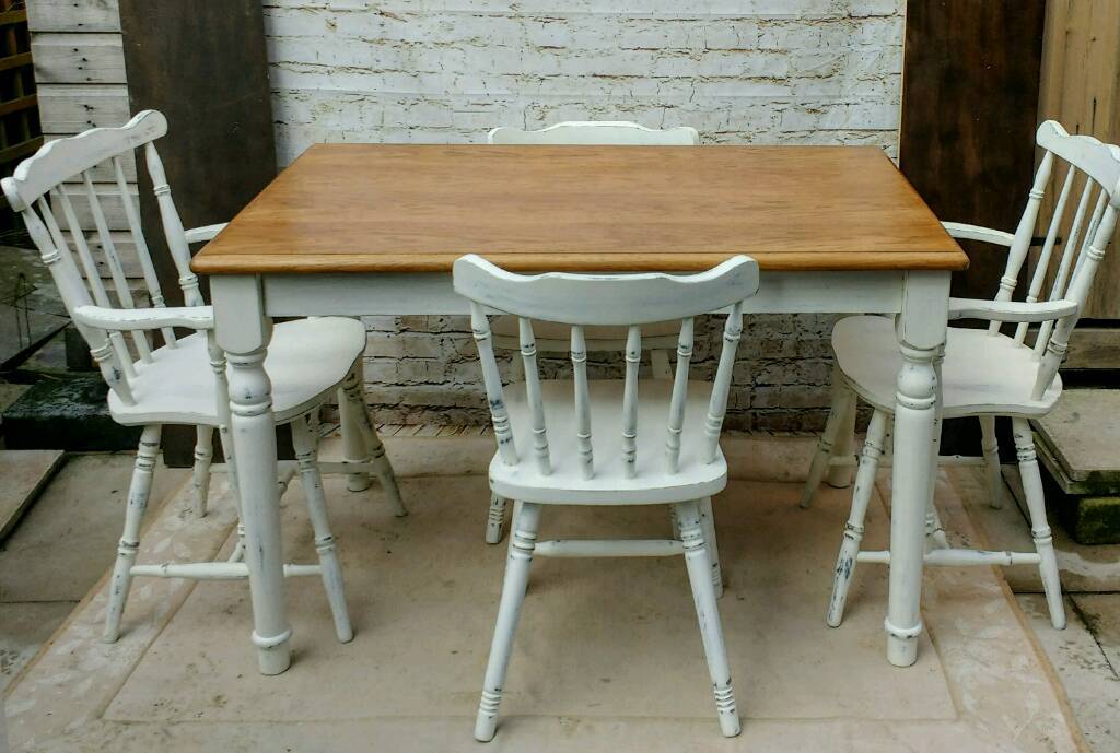 Rustic Farmhouse style shabby chic kitchen/Dining table and four chairs in Hadlow, Kent Gumtree
