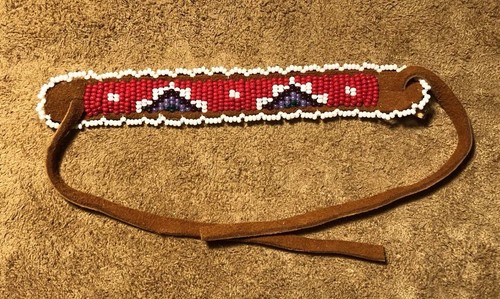 Bright Totally Neat Native American Lakota Sioux Lazy Stitched Beaded Wrist Band