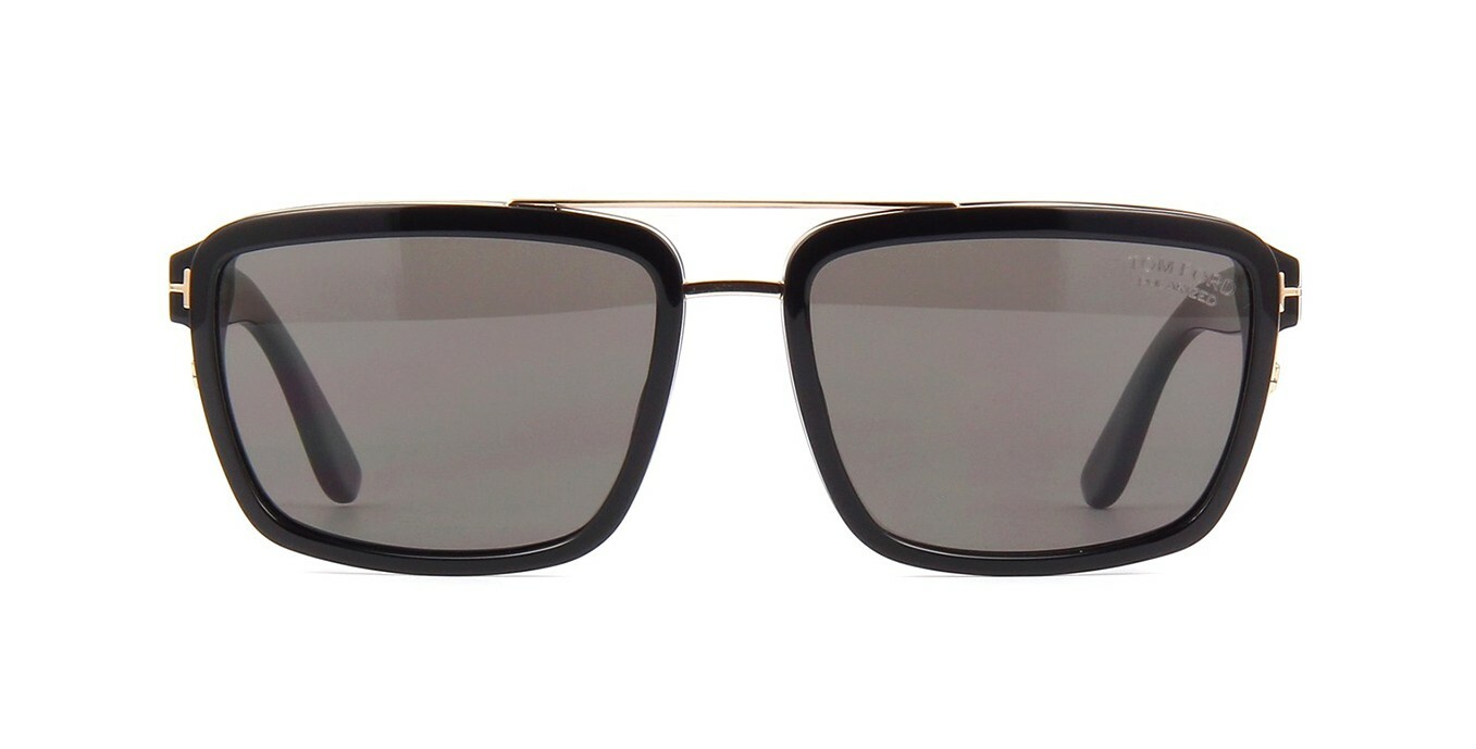 Pre-owned Tom Ford Anders Ft 0780 Shiny Black/grey Polarized (01d) Sunglasses