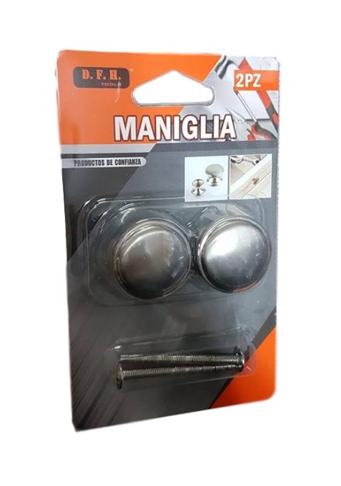 Set 2 Pezzi Pomelli Maniglie In Metallo Satinato Per Mobili Cassetti dfh