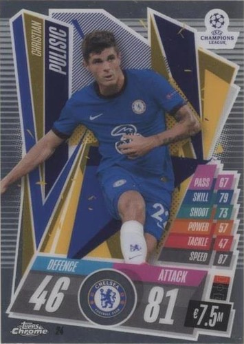 2020-21 Topps Chrome Match Attax UCL Christian Pulisic #24