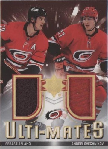2021-22 Upper Deck Ultimate Collection - Andrei Svechnikov Sebastian Aho #UTM-AS