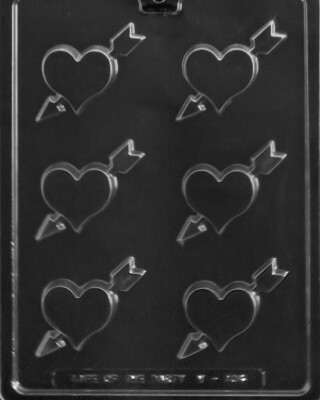 HEART WITH ARROW PIECES CHOCOLATE MOLD valentines day hearts arrows candy 