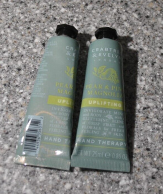 2~Crabtree & Evelyn Pear & Pink Magnolia Uplifting Hand Therapy 0.86 oz/ea NOS