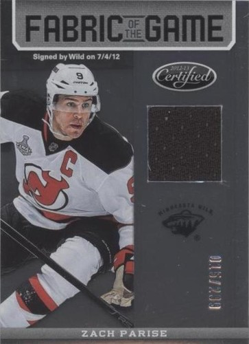 2012-13 Panini Certified - Zach Parise #FOG-ZP