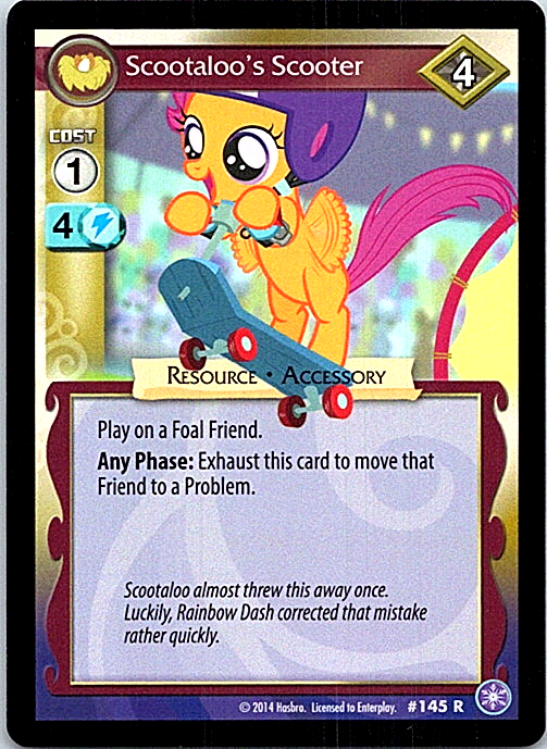 My Little Pony The Crystal Games Card 145R Scootaloo's Scooter