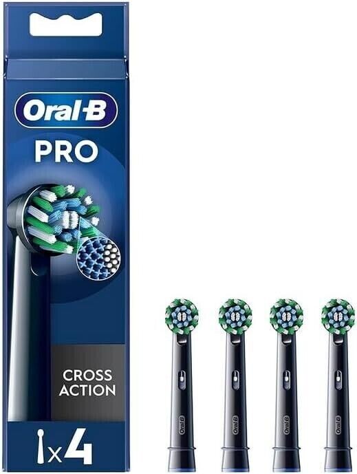 Oral-B Pro Cross Action Toothbrush Heads Black Pack 1,2,4,8. Use Drop Down Menu