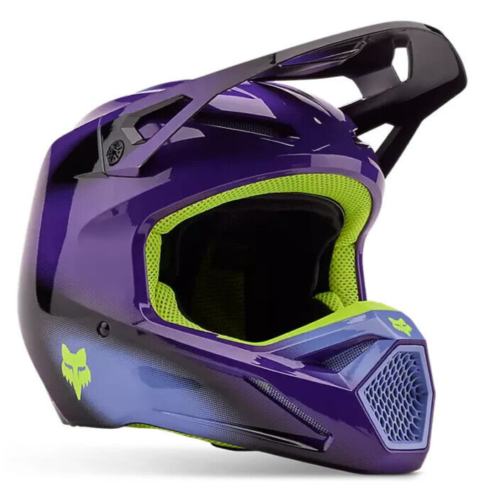 2024 FOX RACING V1 INTERFERE MX HELMET - BLACK/PURPLE -